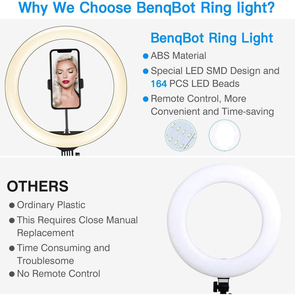 Versatile Selfie USB Ring Light with Tripod - Compatible with Apple, Video Light, and Dimmable Light