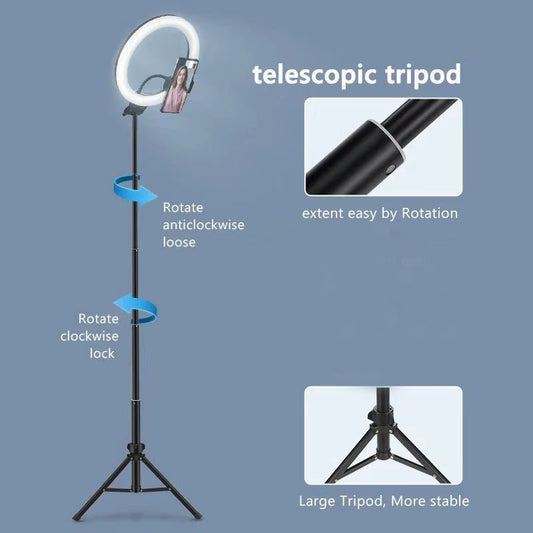 Versatile Selfie USB Ring Light with Tripod - Compatible with Apple, Video Light, and Dimmable Light