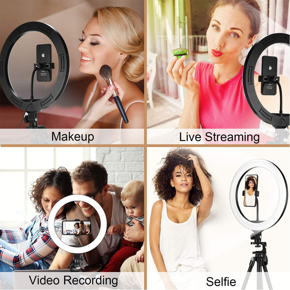 Versatile Selfie USB Ring Light with Tripod - Compatible with Apple, Video Light, and Dimmable Light