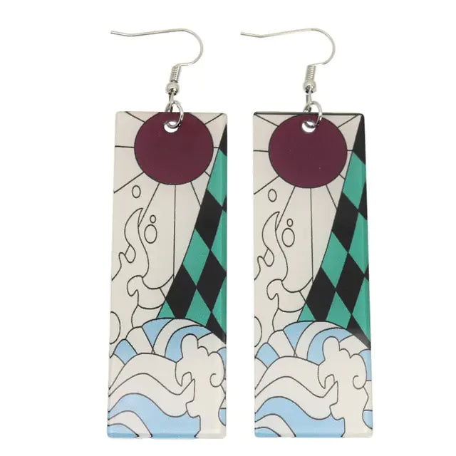 Acrylic Tanjiro Earrings