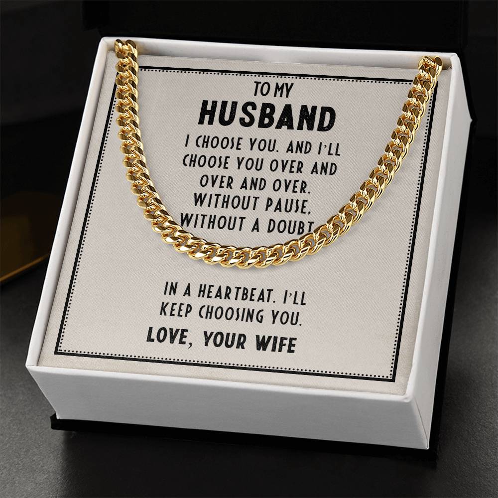 Chain Necklace for Husband - I Choose You