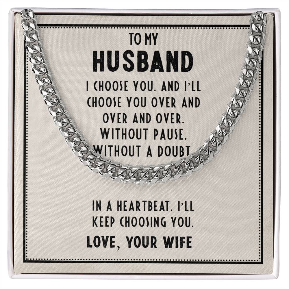 Chain Necklace for Husband - I Choose You