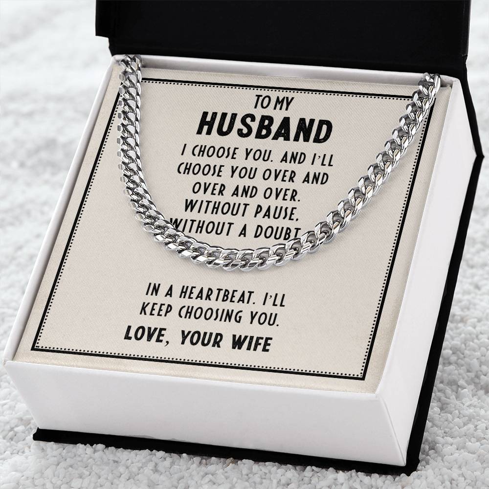 Chain Necklace for Husband - I Choose You