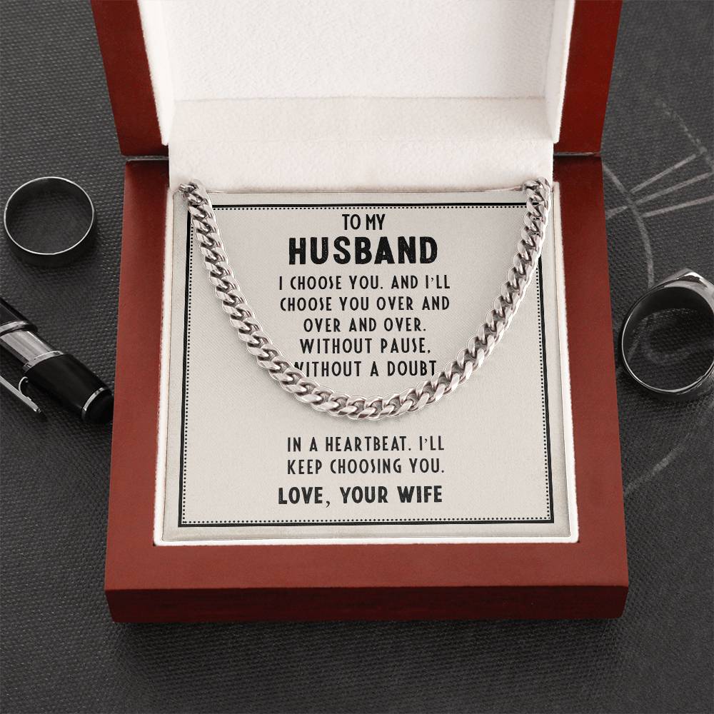 Chain Necklace for Husband - I Choose You