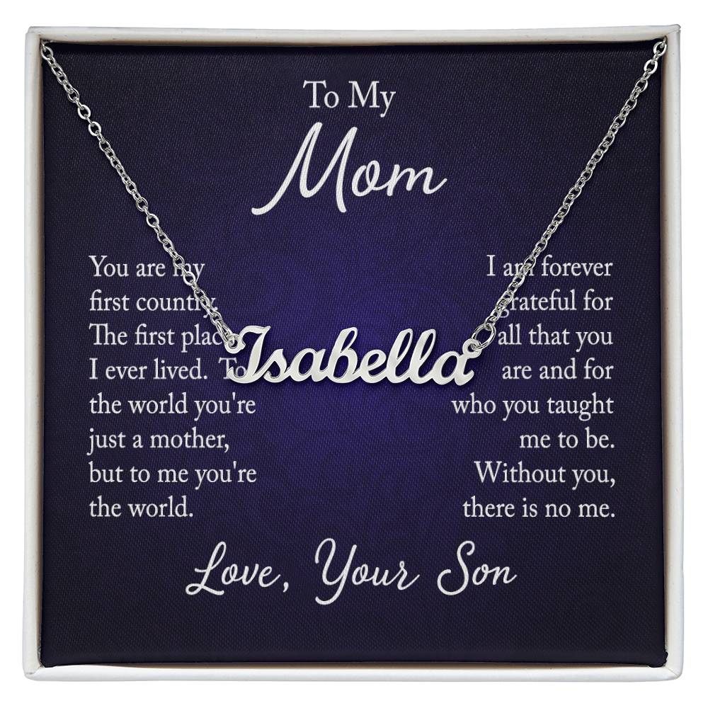 Necklace with Custom Name for Mom from Son