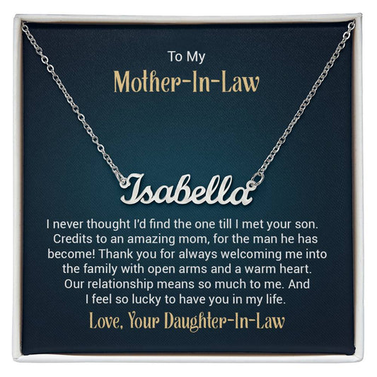 Custom Necklace for Mother-in-Law