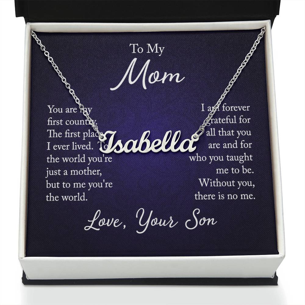 Necklace with Custom Name for Mom from Son