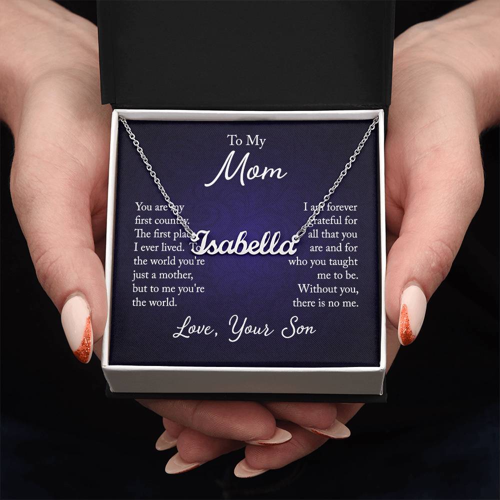 Necklace with Custom Name for Mom from Son