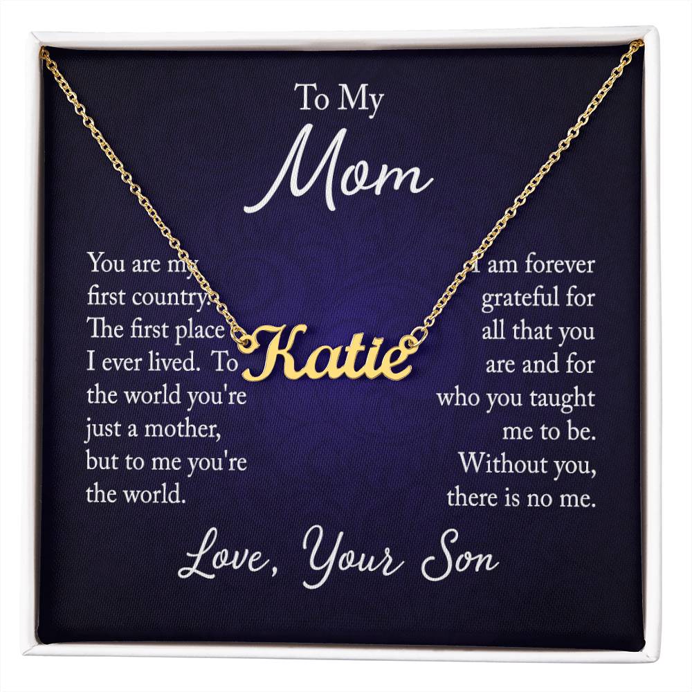 Necklace with Custom Name for Mom from Son