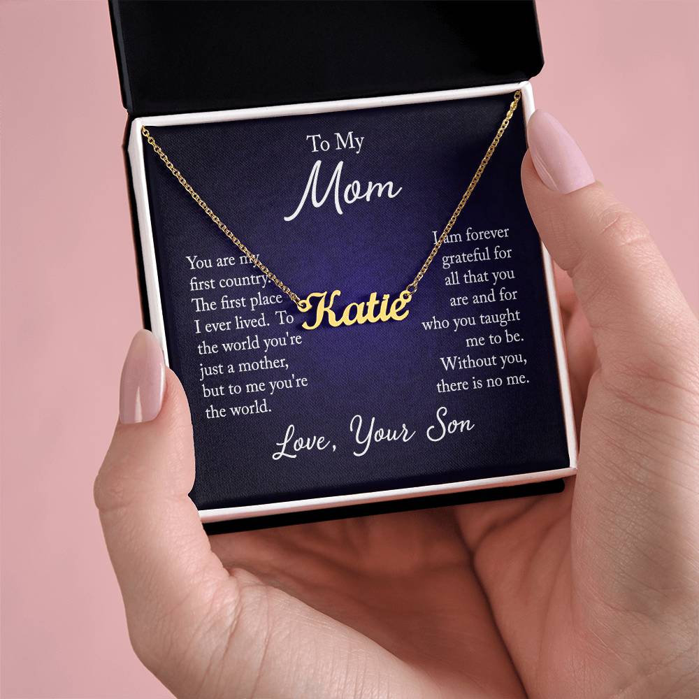 Necklace with Custom Name for Mom from Son