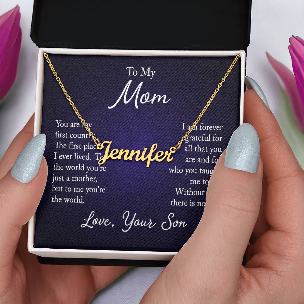 Necklace with Custom Name for Mom from Son