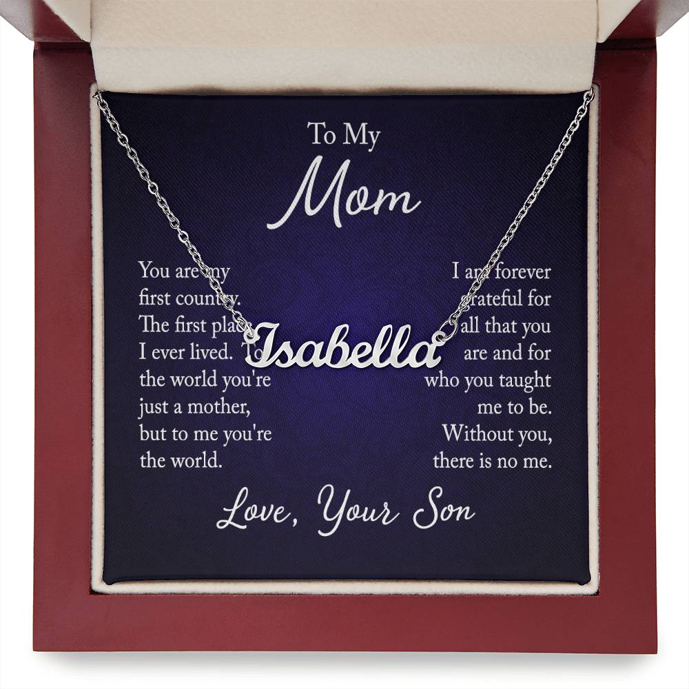 Necklace with Custom Name for Mom from Son