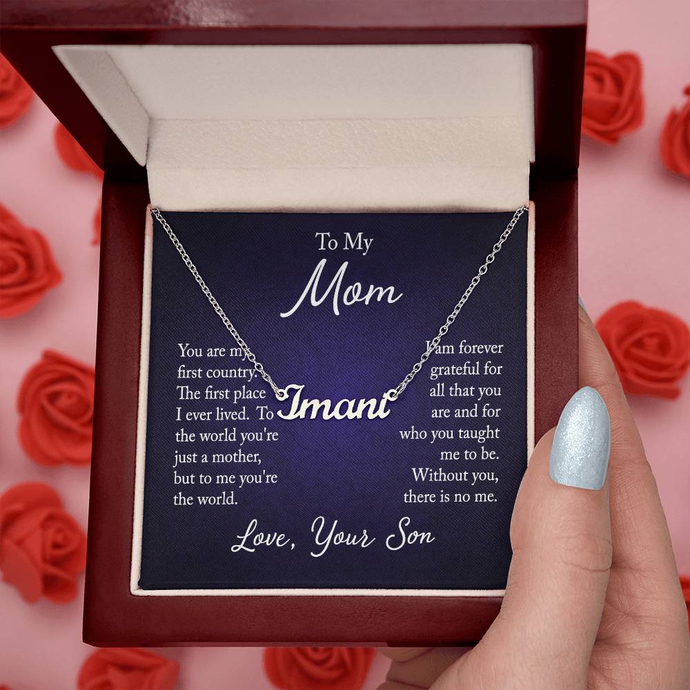 Necklace with Custom Name for Mom from Son