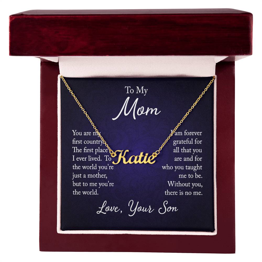 Necklace with Custom Name for Mom from Son