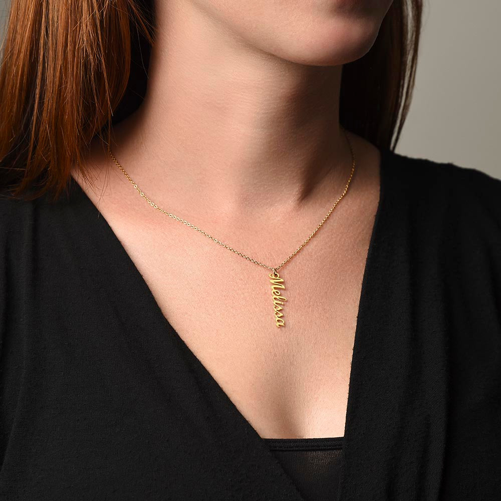 Vertical Name Necklace - You Are The Calm To My Chaos