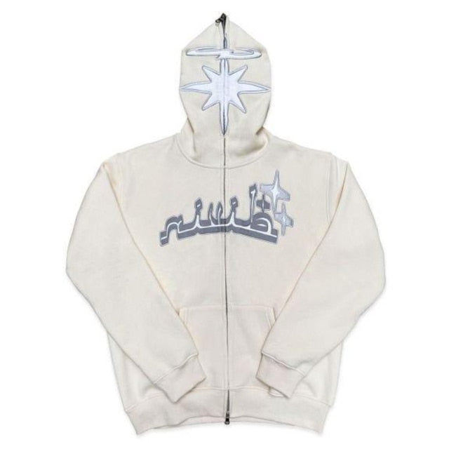 Full Zip Star Print Hoodies