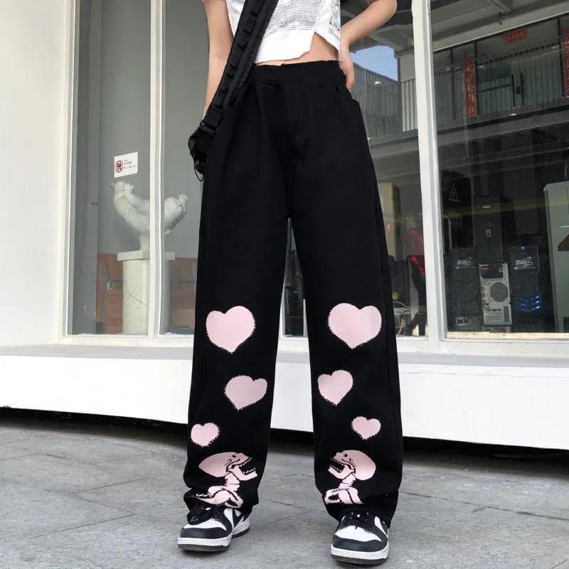 Skull Bone Heart Wide Leg Pants